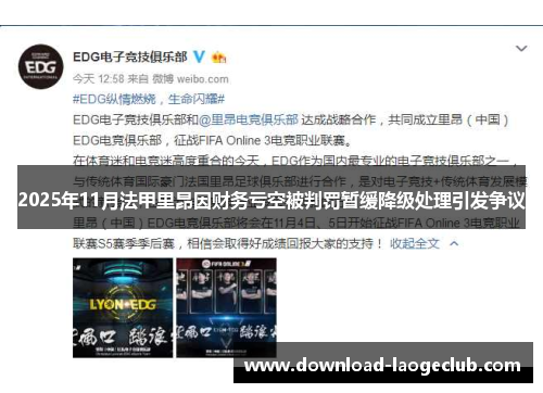 2025年11月法甲里昂因财务亏空被判罚暂缓降级处理引发争议 2025年11月法甲里昂因财务亏空被判罚暂缓降级处理引发争议